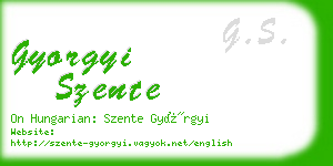 gyorgyi szente business card